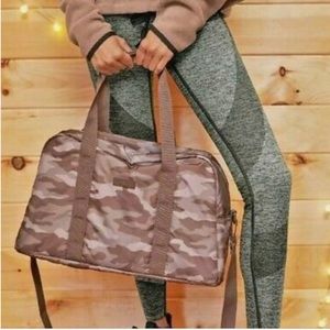 CAMO DUFFLE BAG BY PINK SPORT | Weekender Shoulder Strap Adjustable Camo…